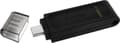 Miniatyrbild 1 av 4: Kingston Technology 70 USB-minne 256 GB USB Type-C 3.2 Gen 1 (3.1 Gen 1) Svart (DT70/256GB)