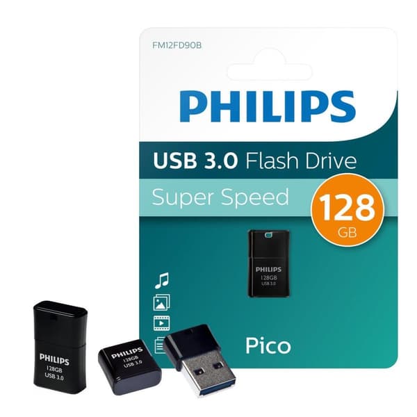 Philips USB 3.0 128 GB Pico Black (FM12FD90B/00) Sort