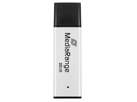 MediaRange - USB-minnepinne - 32 GB Sort, Sølv