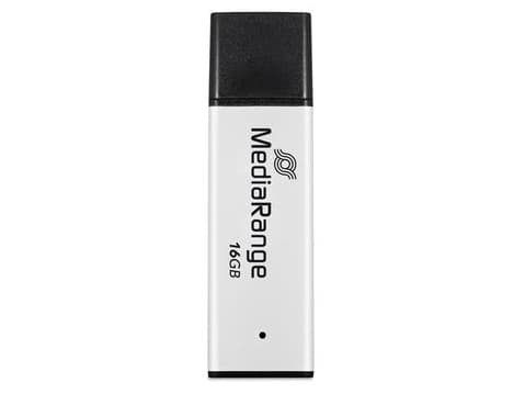 MediaRange MR1899, 16 GB, USB Type-A, 3.2 Gen 1 (3.1 Gen 1), 130 MB/s, Med lokk, Sort, Sølv Sort, Sølv