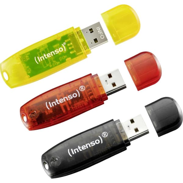 Intenso Rainbow Line USB-minne 32 GB Gul, Röd, Svart 3502483 USB 2.0