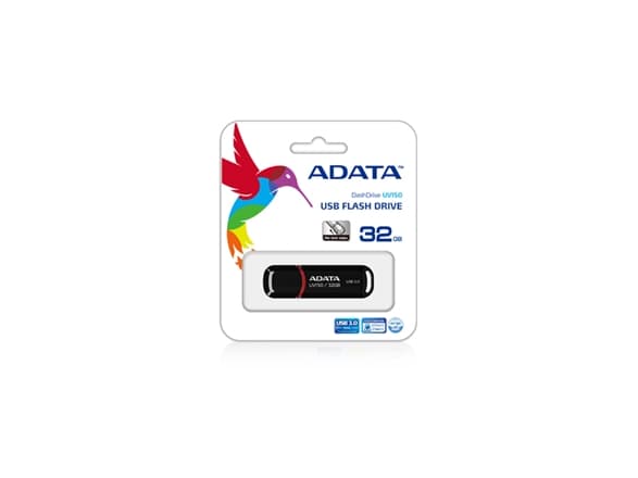 ADATA DashDrive UV150 - USB flashdrive - 32 GB - USB 3.0 - sort