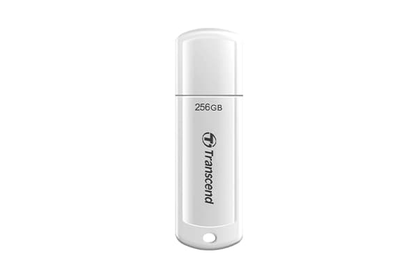 Transcend JetFlash 730 - USB flash-enhet - 256 GB - USB 3.1 Gen 1 - vit