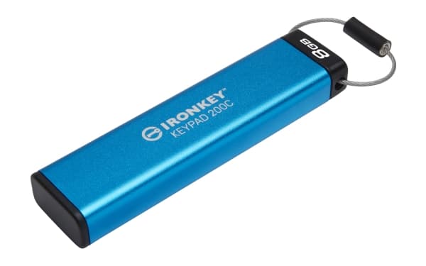 Kingston IronKey Keypad 200C - USB-flashstasjon - kryptert - 8 GB - USB-C 3.2 Gen 1