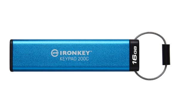 Kingston IronKey Keypad 200C - USB-flashstasjon - kryptert - 16 GB - USB-C 3.2 Gen 1