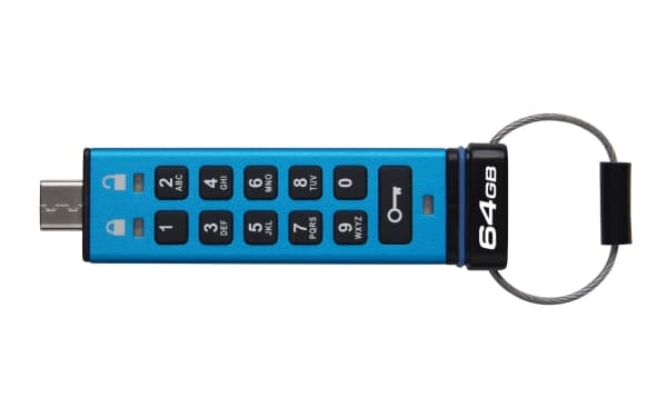 Kingston IronKey Keypad 200C - USB-flashstasjon - kryptert - 64 GB - USB-C 3.2 Gen 1