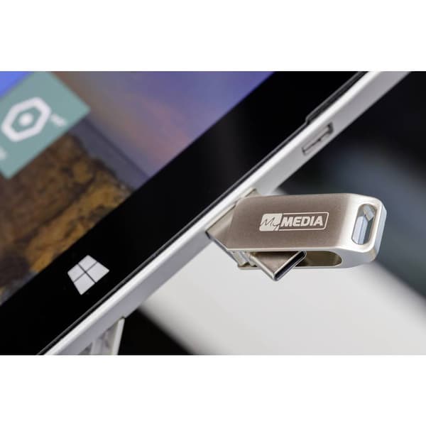MyMEDIA My Dual USB 3.2 Gen 1 /USB C Drive 128GB USB-minne 128 GB Silver 69271 USB 3.2 Gen 1, USB-C®