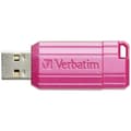 Miniatyrbild 2 av 4: Verbatim USB DRIVE 2.0 PINSTRIPE USB-minne 128 GB Rosa 49460 USB 2.0
