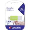Miniatyrbild 4 av 4: Verbatim V DataBar USB 2.0 Drive USB-minne 32 GB Grön 49454 USB 2.0