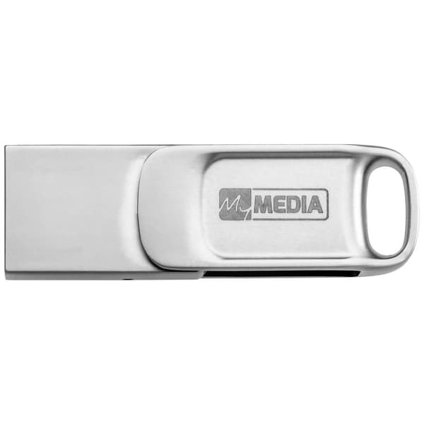 MyMEDIA My Dual USB 2.0 /USB C Drive USB-minne 64 GB Silver 69267 USB 2.0, USB-C®