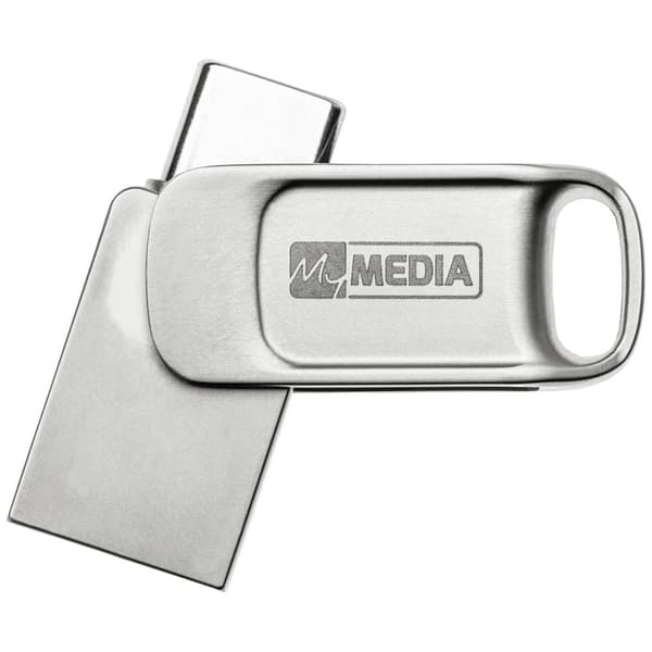 MyMEDIA My Dual USB 2.0 /USB C Drive USB-minne 64 GB Silver 69267 USB 2.0, USB-C®