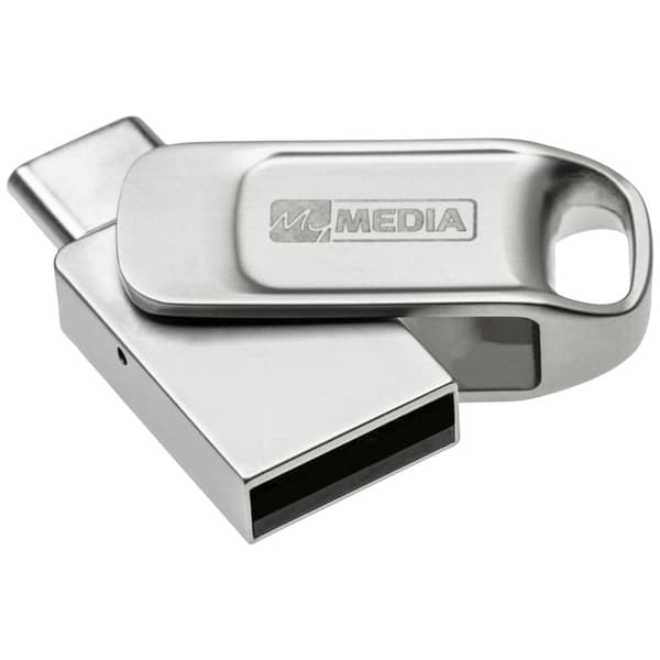 MyMEDIA My Dual USB 2.0 /USB C Drive USB-minne 64 GB Silver 69267 USB 2.0, USB-C® Silver