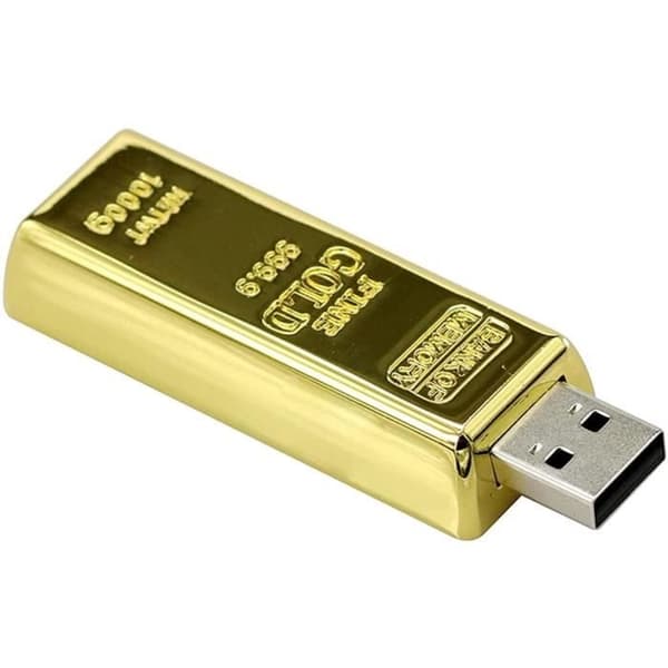 64GB USB 2.0 Flash Drive Metal Bullion Gold Bar Shape Pendrive Minnen Pendrive[604]