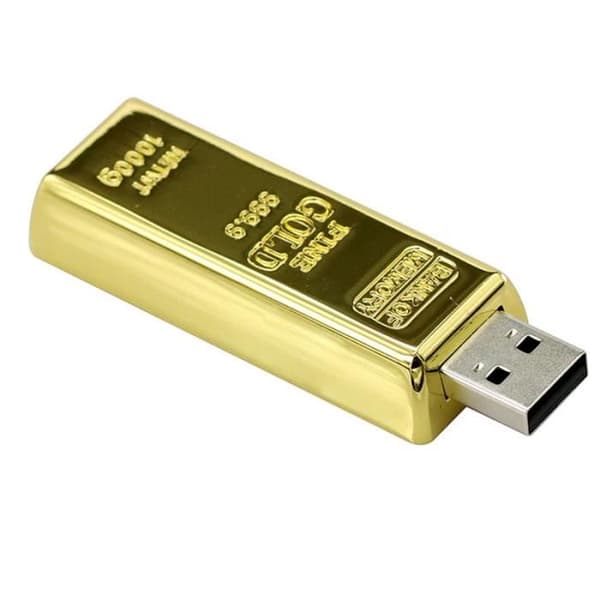 64GB USB 2.0 Pendrive USB Flash Memory Stick Gold Bar Metal