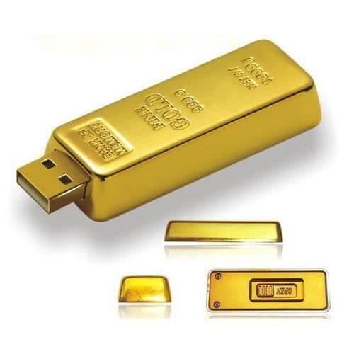 64GB USB 2.0 Pendrive USB Flash Memory Stick Gold Bar Metal