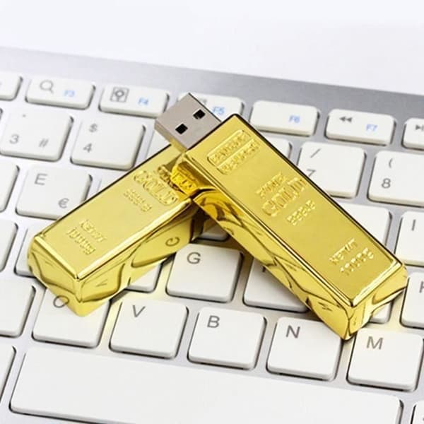64GB USB 2.0 Pendrive USB Flash Memory Stick Gold Bar Metal