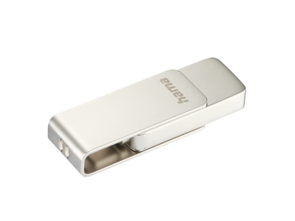 Hama Uni-C Rotate Pro, 32 GB, USB Type-C, 3.2 Gen 1 (3.1 Gen 1), Taittuva, Hopea Hopea
