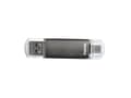 Miniatyrbilde 2 av 5: Hama Laeta Twin, 128 GB, 2.0, 15 MB/s, Med lokk, Grå