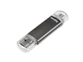 Miniatyrbilde 1 av 5: Hama Laeta Twin, 128 GB, 2.0, 15 MB/s, Med lokk, Grå