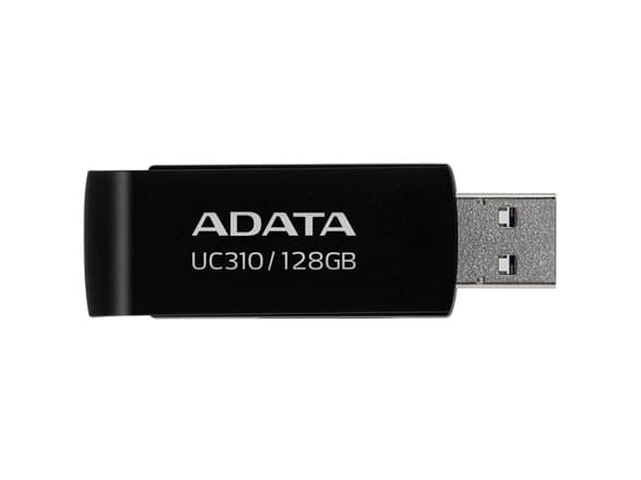 ADATA UC310, 128 GB, USB A-tyyppi, 3.2 Gen 1 (3.1 Gen 1), 100 MB/s, Taittuva, Musta