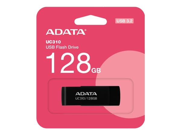 ADATA UC310, 128 GB, USB A-tyyppi, 3.2 Gen 1 (3.1 Gen 1), 100 MB/s, Taittuva, Musta