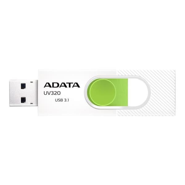 USB-nyckel - ADATA - UV320 - 128 GB - USB 3.1 - Vit-grön Grön, Vit