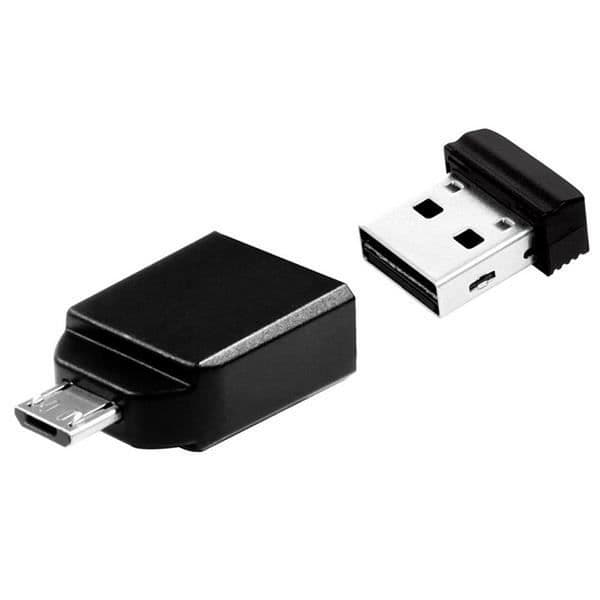 VERBATIM Store 'n' Go Nano USB-minne - 16 GB - USB 2.0 - med mikro-USB-adapter