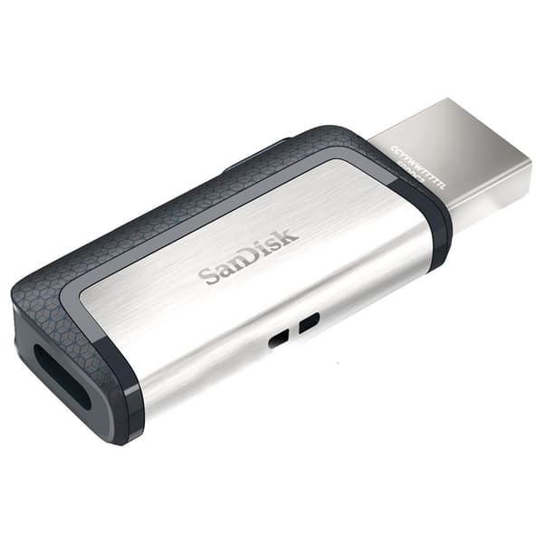 Sandisk Pendrive Dual Usb C 128gb Silver Svart, Silver