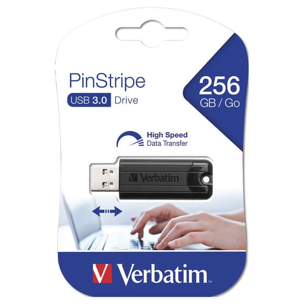 Verbatim Pendrive Pinstripe Usb 3.0 256gb Sort