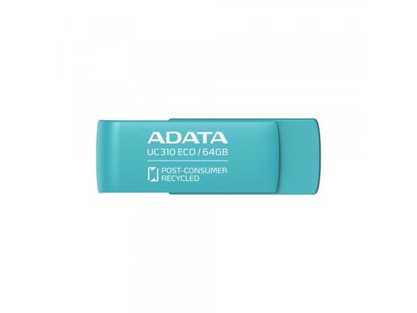 ADATA UC310 ECO, 64 GB, USB A-tyyppi, 3.2 Gen 1 (3.1 Gen 1), Taittuva, 9 g, Vihreä