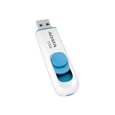 ADATA USB-minne 32Gb C008 Slider USB 2.0 Vit / Blå