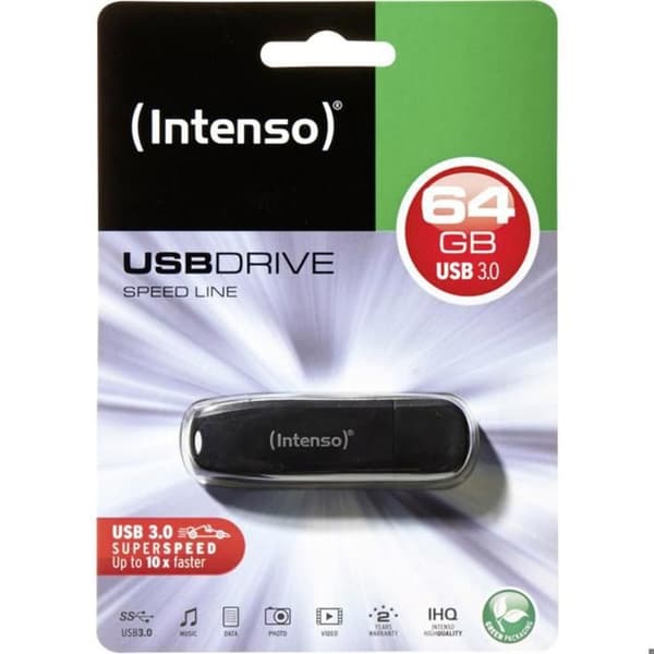 USB-nyckel - INTENSO - Speed Line 3.2 - 64GB - Svart Svart