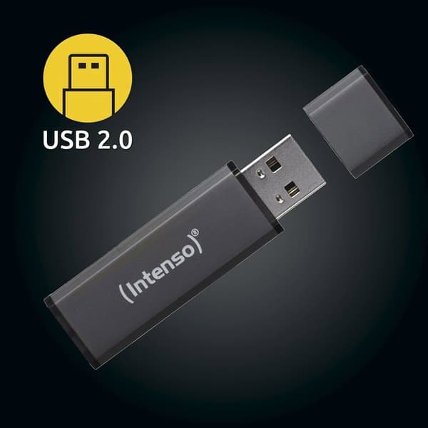 USB-nyckel - INTENSO - Alu Line - 128 GB - USB 2.0 - Antracit
