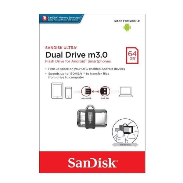SanDisk Ultra 128GB Dual Drive m3.0 för Android-enheter och datorer (SDDD3 - 128G)