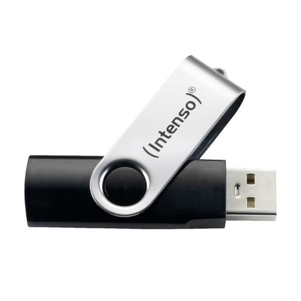 16GB Intenso Basic Line USB-nyckel - Blisterpack - Flashminne - Hi-Speed USB - USB-minne Svart, Silver