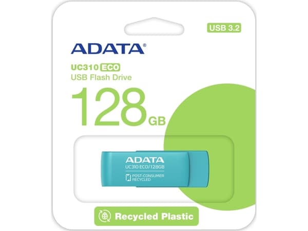 ADATA UC310 ECO, 128 GB, USB A-tyyppi, 3.2 Gen 1 (3.1 Gen 1), Taittuva, 9 g, Vihreä