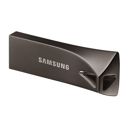 SAMSUNG BAR Plus USB flash drive Type-A 64GB 300 MB/s read 110 MB/s write resistant USB 3.1 Titan Gray with key ring