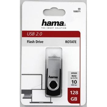 Hama "Rotate" USB Flash Drive, 128 GB Svart, Silver
