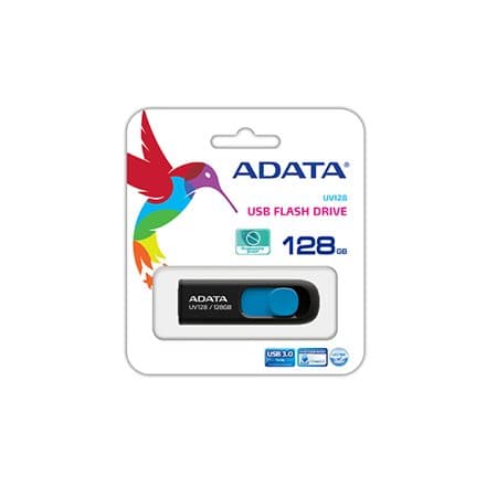 ADATA DashDrive UV128 128GB USB flash drive USB Type-A 3.2 Gen 1 (3.1 Gen 1) Black, Blue Sort, Blå