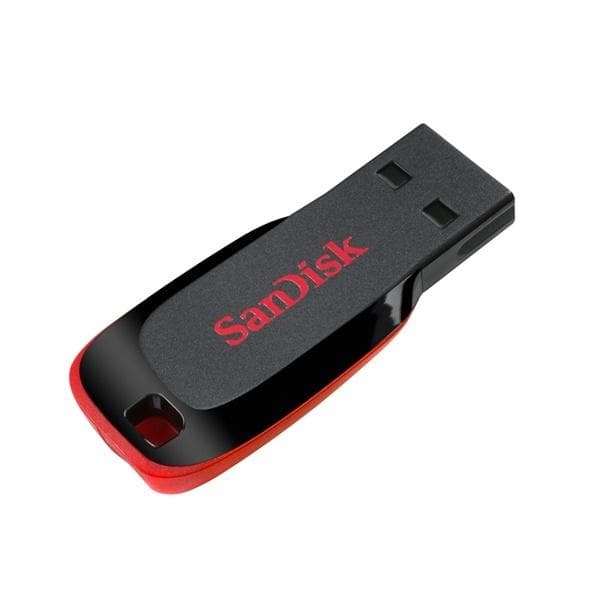 USB stick SanDisk Cruzer Blade, 128GB Sort, Rød