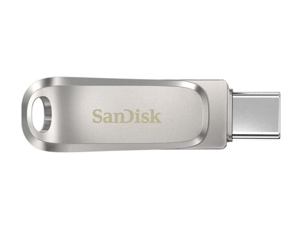 USB stick SanDisk Ultra Dual Drive Luxe, 128GB Rustfritt stål