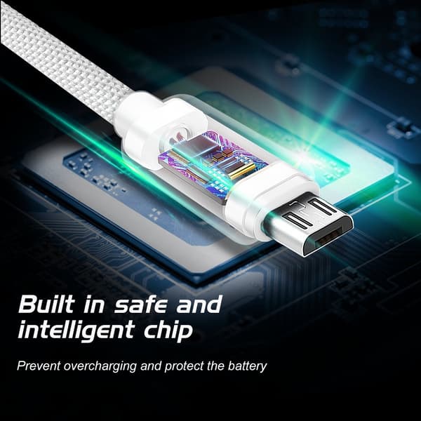 Swissten Textile Quick Charge Universal Micro USB Data and Charging Cable 0.2m