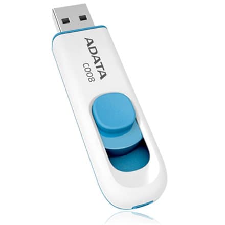 ADATA | C008 | 32 GB | USB 2.0 | White/Blue Blå, Hvit