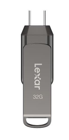 Lexar | 2-in-1 Flash Drive up to 100MB/s read | JumpDrive Dual Drive D400 | 32 GB | Type-C and Type-A USB 3.1 | Grey