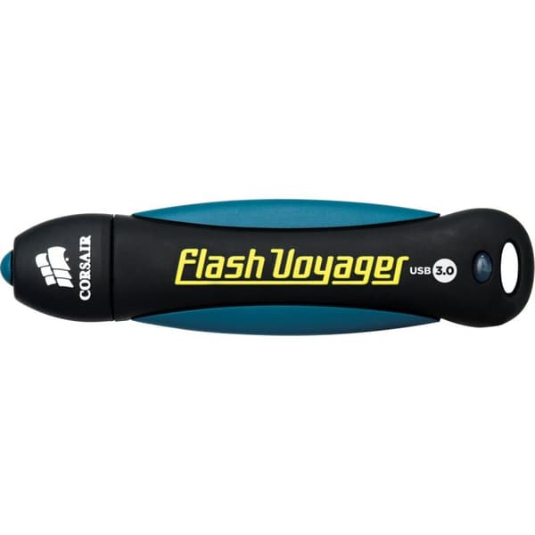 MEMORIE USB 3.0 CORSAIR 32 GB, cu capac, carcasa cauciuc, negru / albastru, "CMFVY3A-32GB" (timbru verde 0.03 lei) Sort, Blå