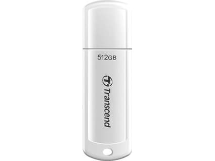 Transcend JetFlash 730 - USB-flashstasjon - 512 GB - USB 3.1 Gen 1 - hvit