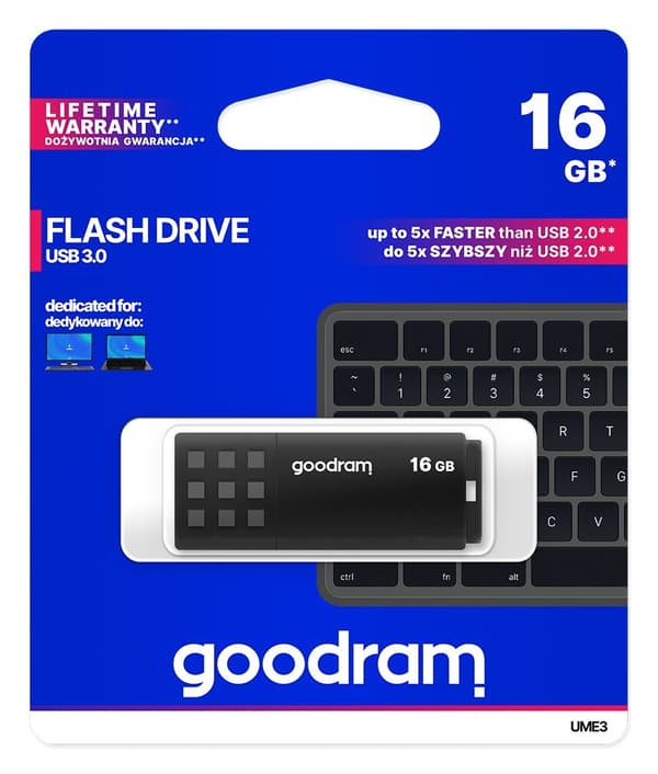 Goodram UME3 USB-minne 16 GB USB Type-A 3.0 (3.1 Gen 1) Svart