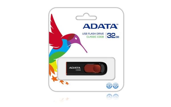 ADATA 32GB C008 USB-muistitikku USB Type-A 2.0 musta, punainen