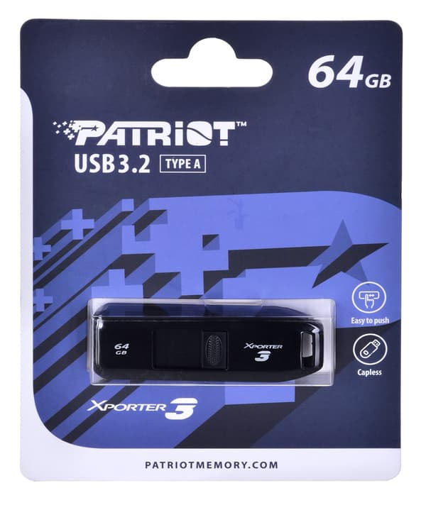 PARTIOT FLASHDRIVE Xporter 3 64GB Typ A USB 3.2 Svart