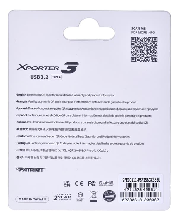 PARTIOT FLASHDRIVE Xporter 3 256GB Type A USB 3.2